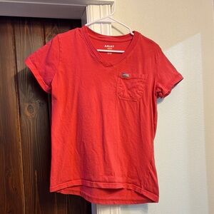 Ariat Rebar Red V-Neck Shirt